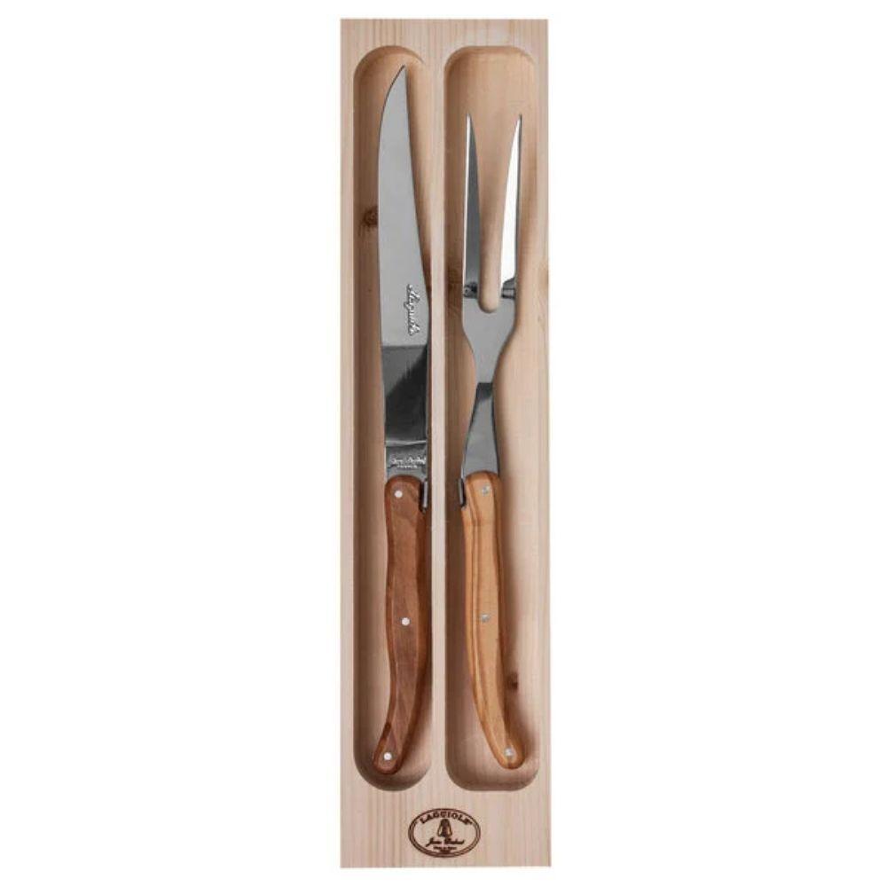 Set asado madera olivo -0