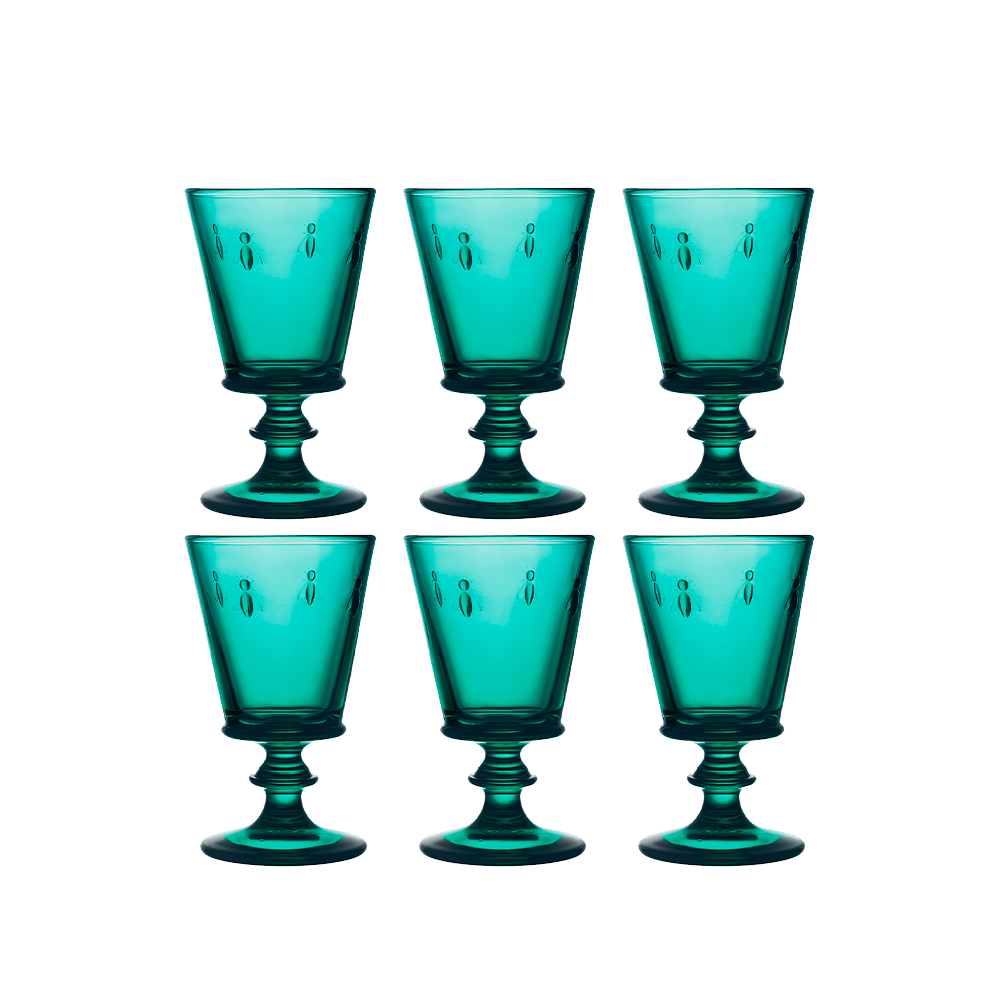 SET 6 COPAS ABEJA ESMERALDA 240ML-3