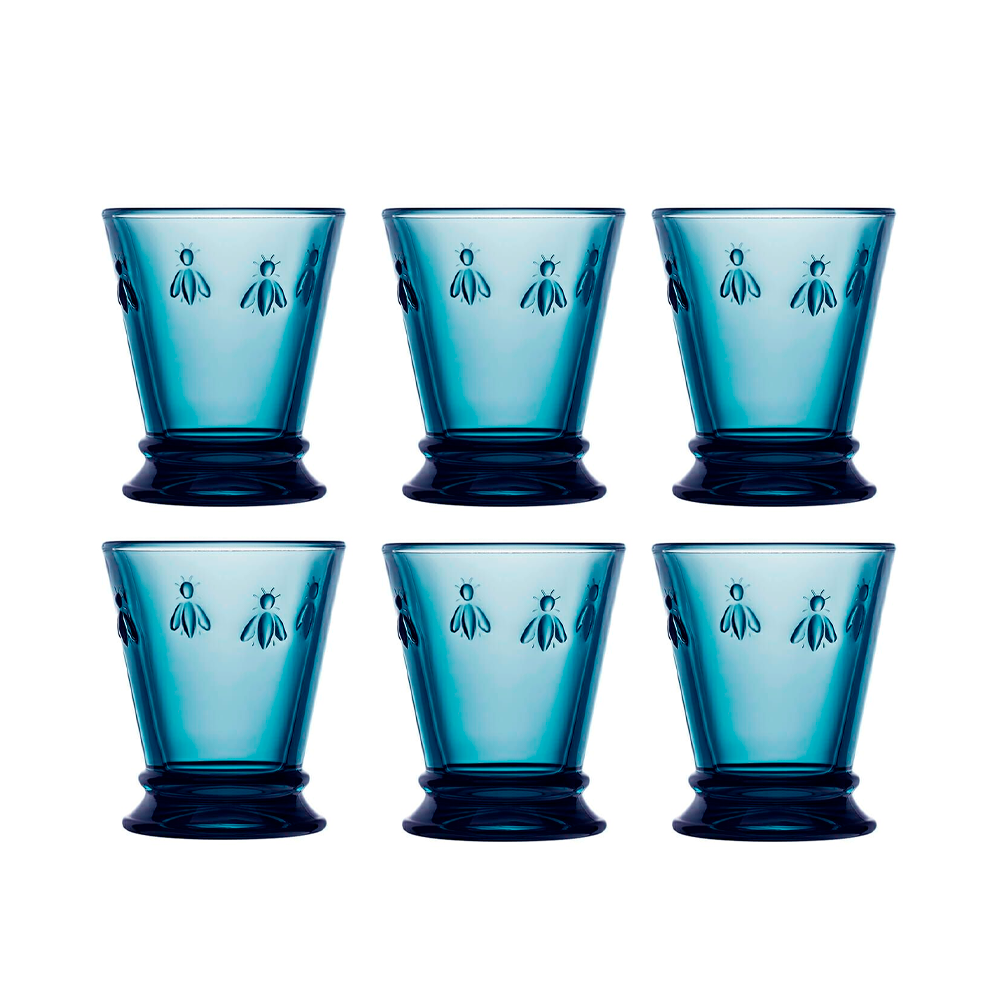 SET 6 VASOS ABEJA AZUL 260ML-2