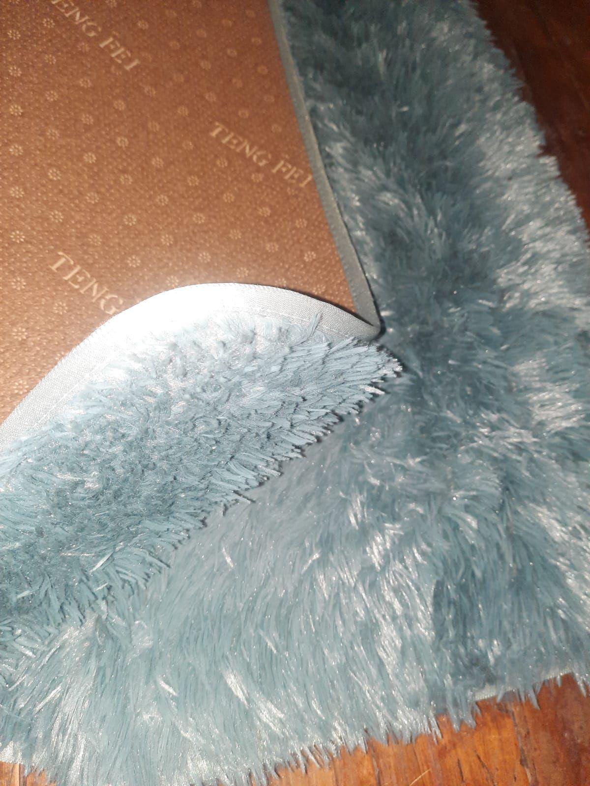 Alfombra peluda 180 cm X 200 cm gris-2