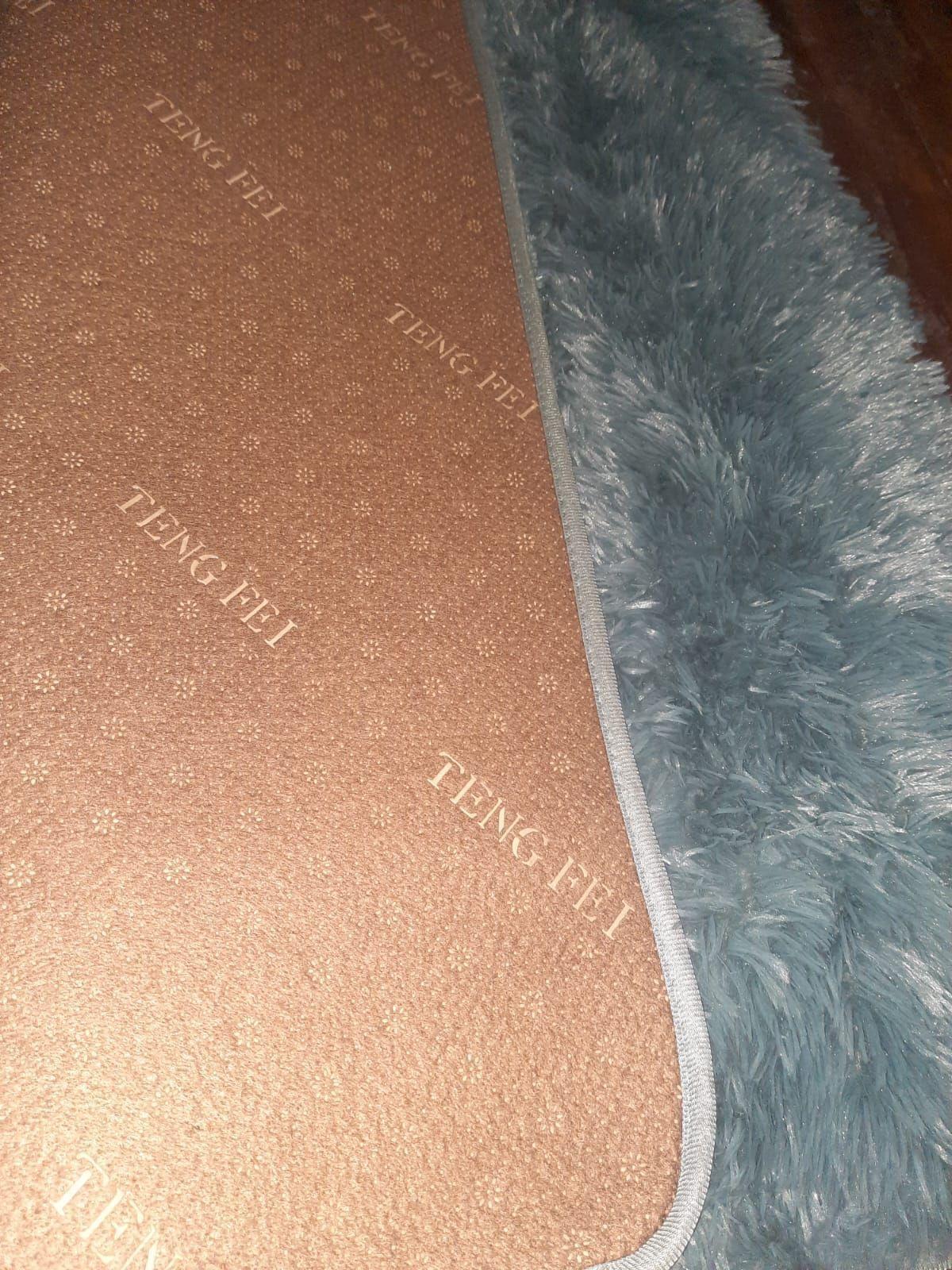 Alfombra peluda 180 cm X 200 cm gris-3