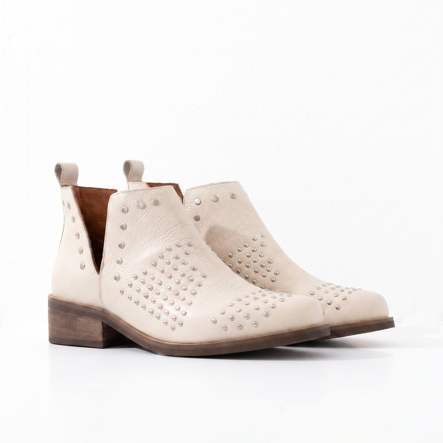 Botin Mujer  Cuero Mujer  Charra Beige-1