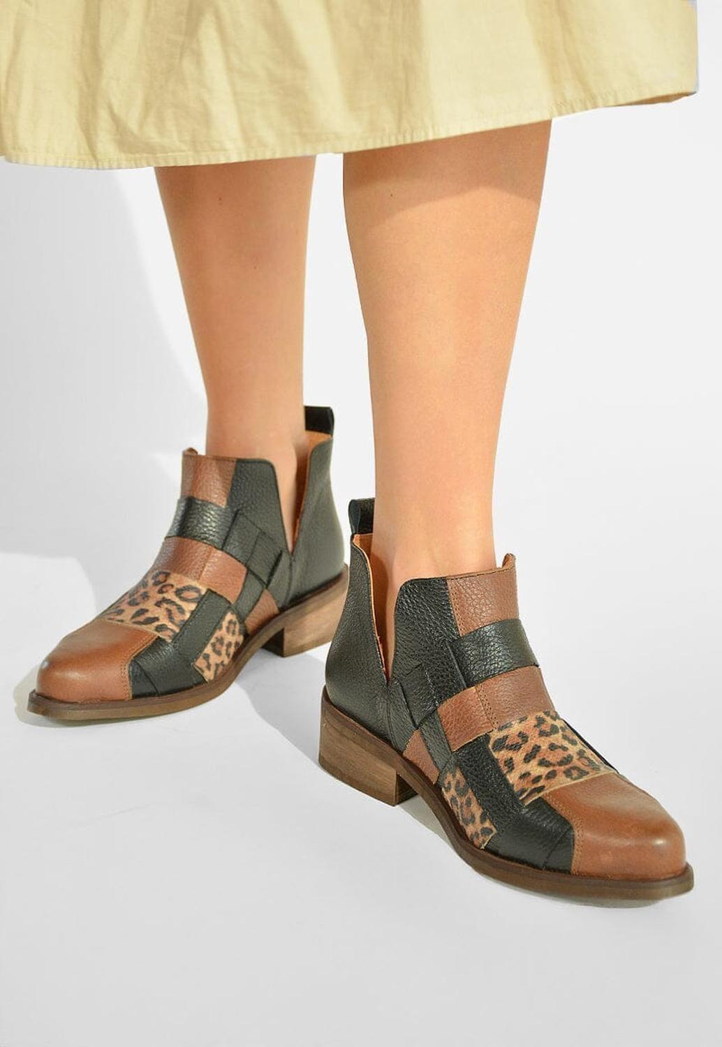 Botin Mujer / Baia Print Negro-6