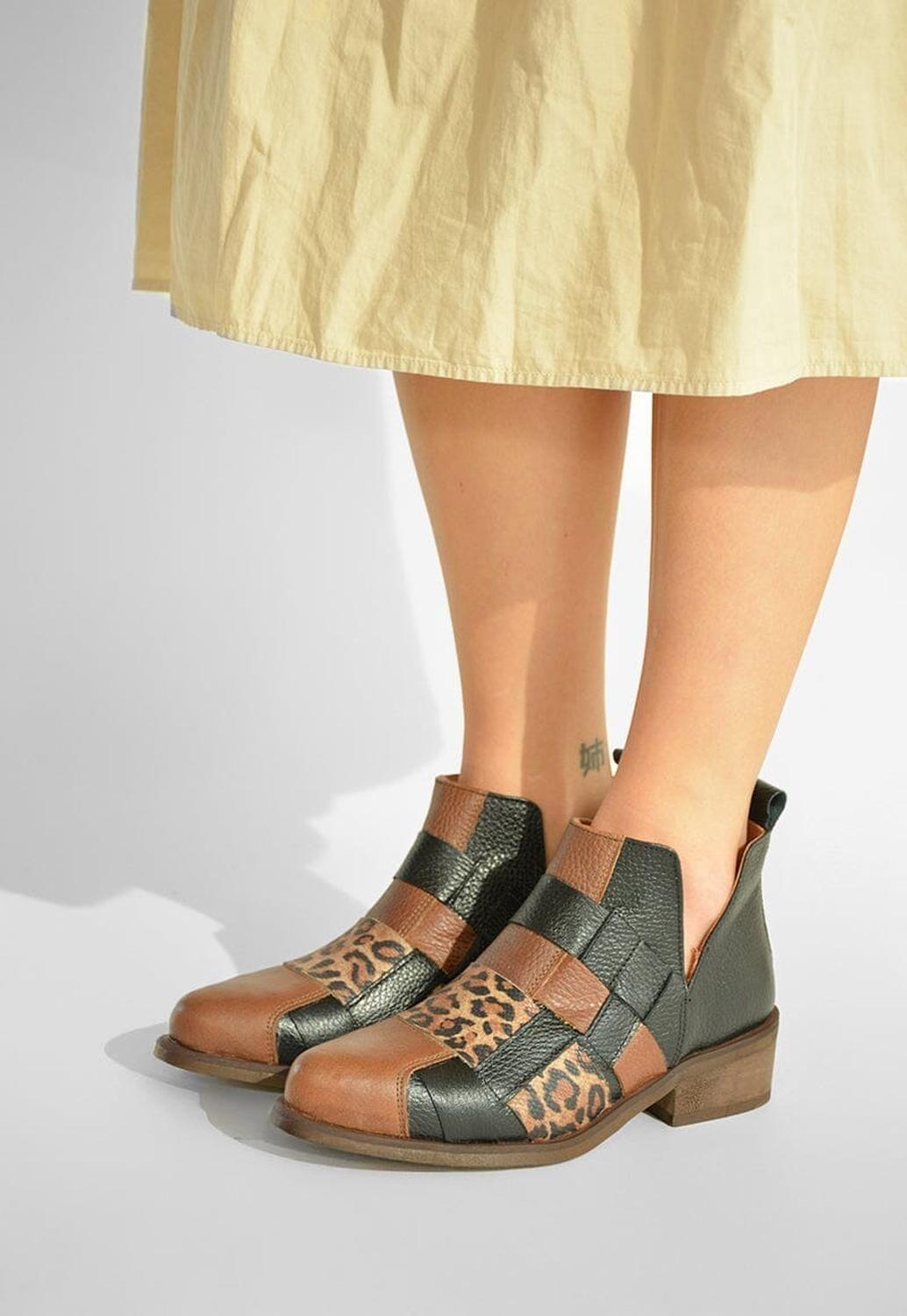 Botin Mujer / Baia Print Negro-0