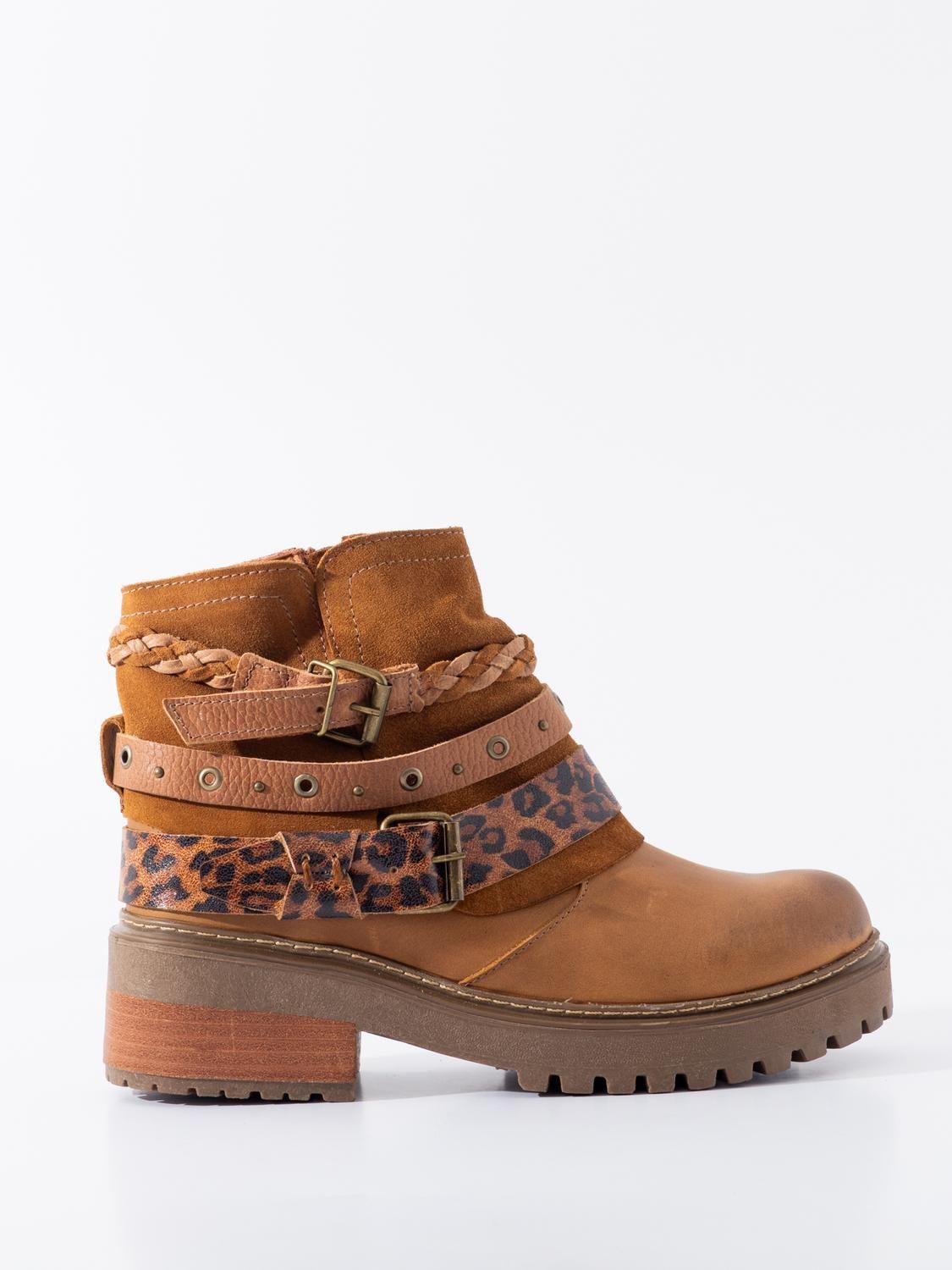 Botin Mujer / Queltehue Print Camel-0