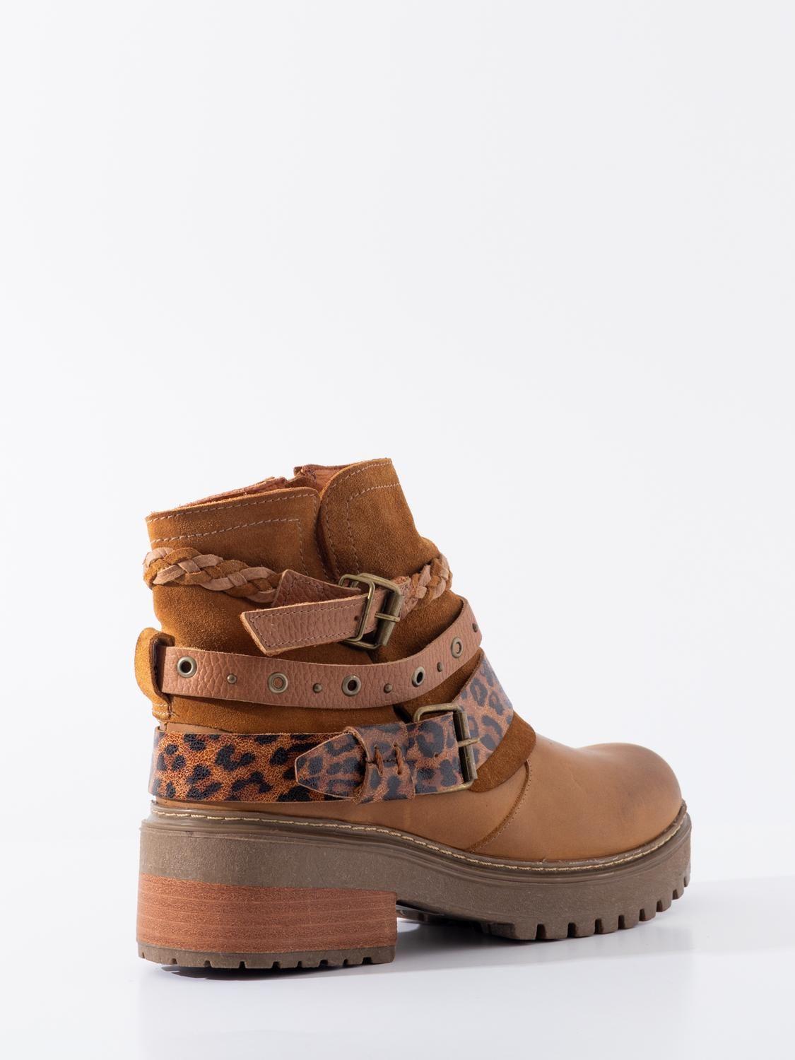 Botin Mujer / Queltehue Print Camel-1