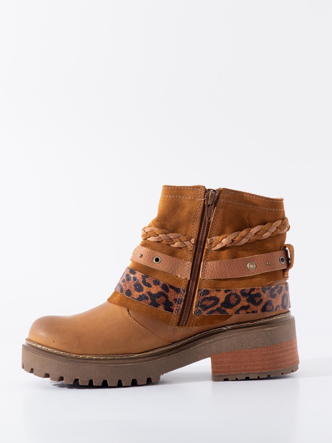 Botin Mujer / Queltehue Print Camel-2