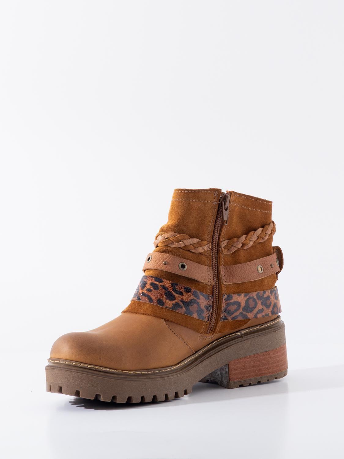 Botin Mujer / Queltehue Print Camel-3