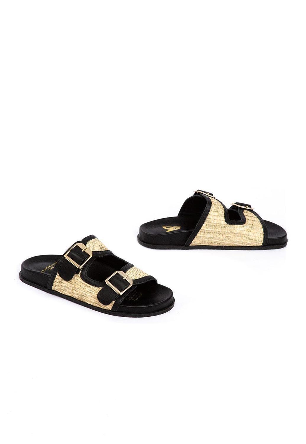Sandalia Mujer / Palma Negro Beige-5