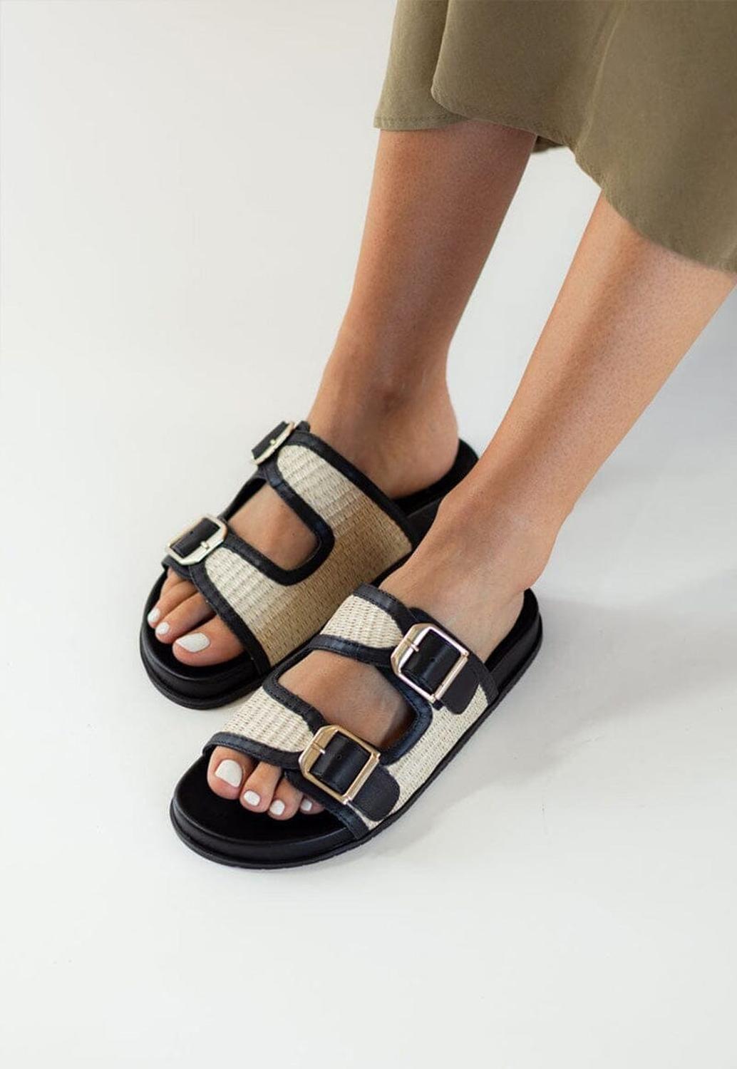 Sandalia Mujer / Palma Negro Beige-1