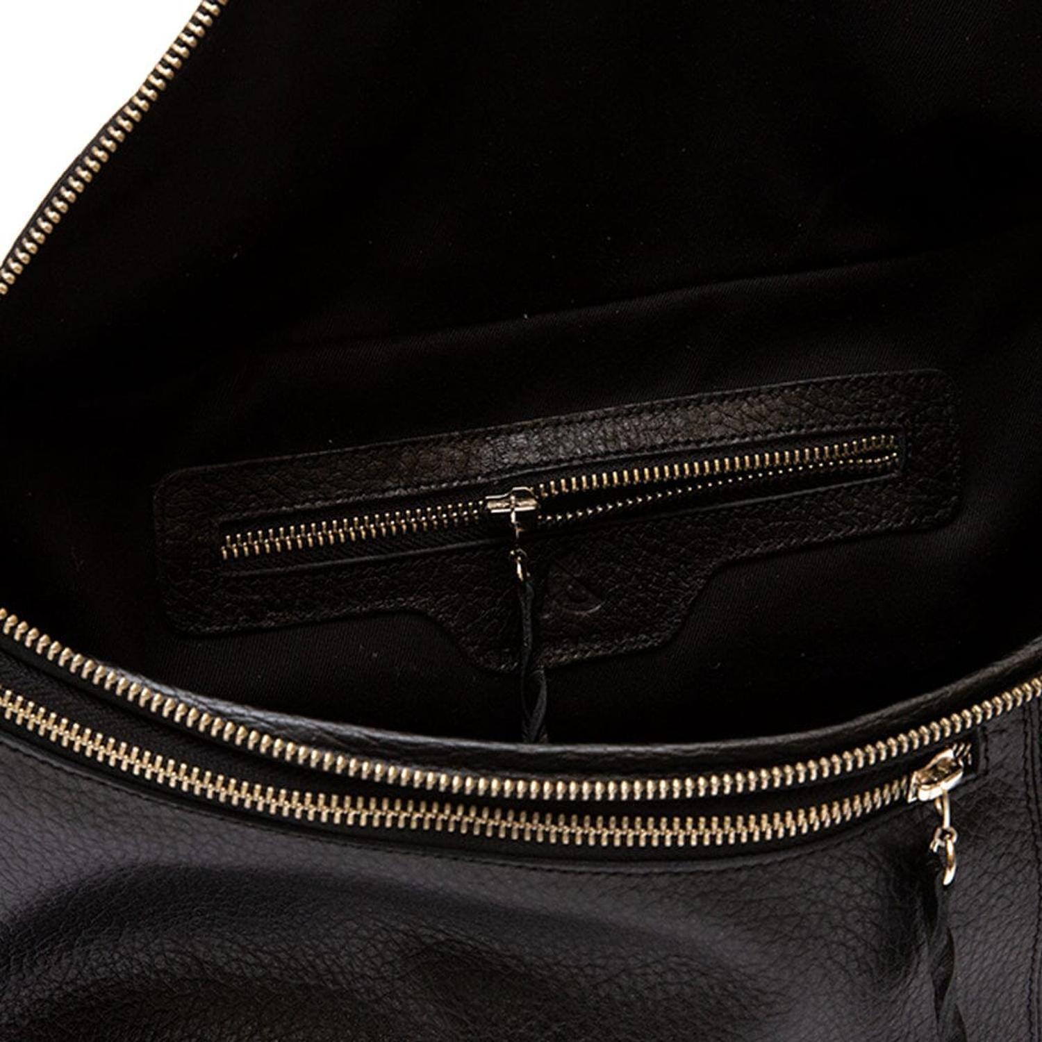 Maxi Banano Mujer De Cuero Atenea Negro C1-2