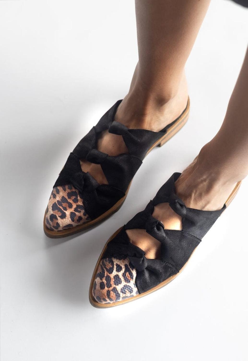 Babucha Mujer / Kiwi Negro Print-6