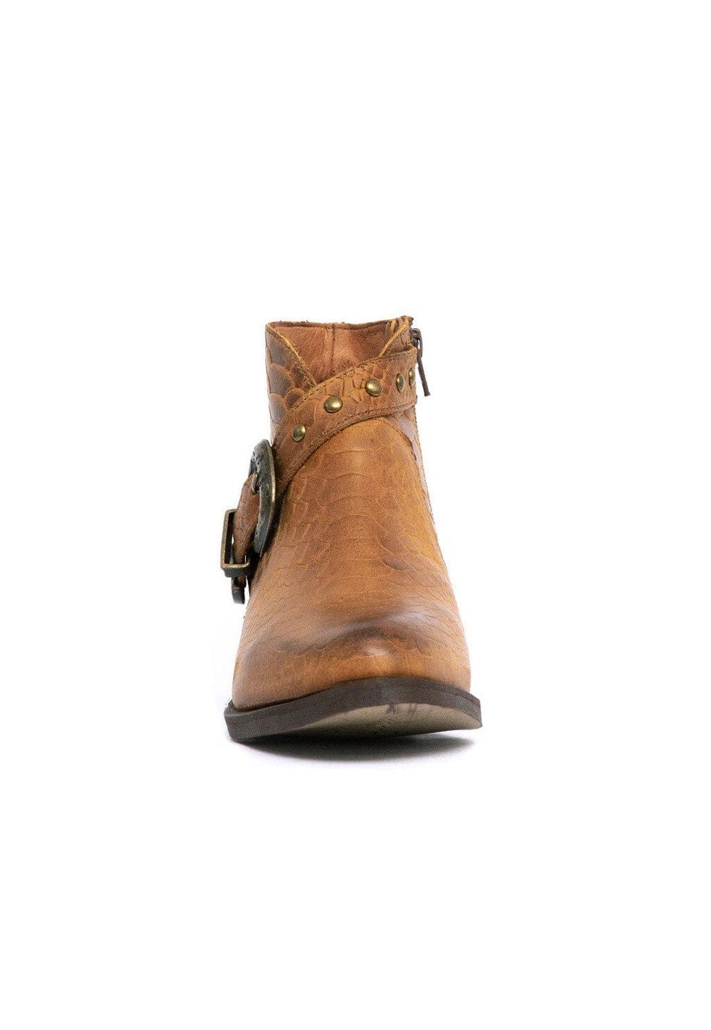 Botin Mujer De Cuero Berta Camel C6-2