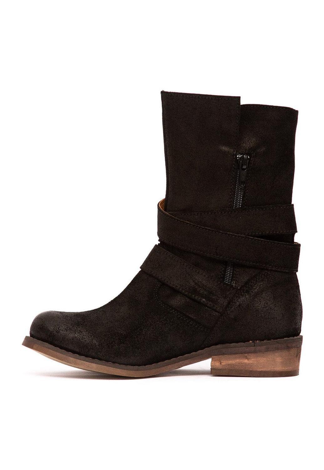Bota Mujer De Cuero Paola Negro C4-1