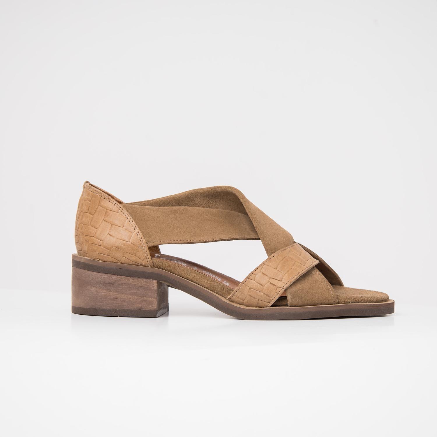 Sandalia Mujer Cuero  Tortolita Taupe-0