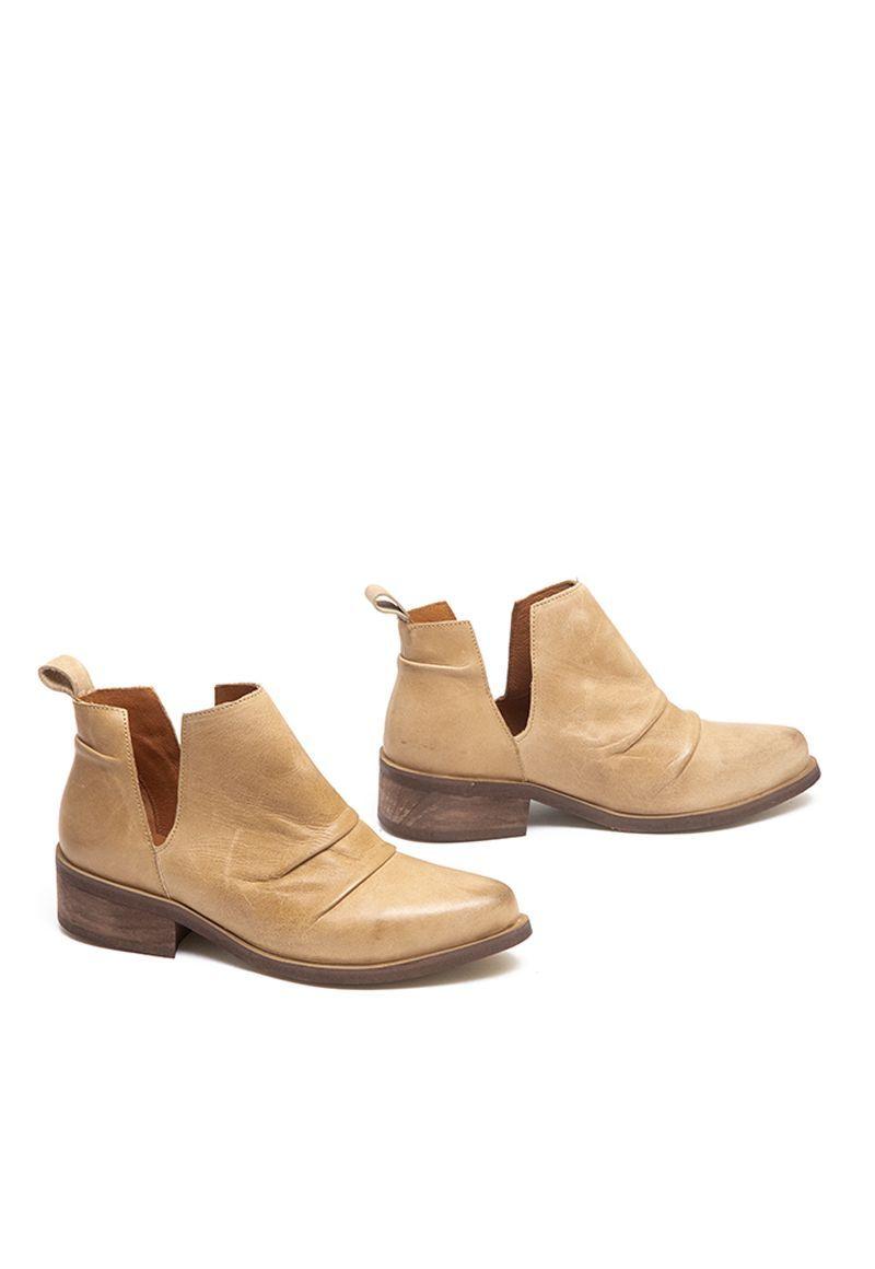 Botin De Cuero Laurel C2 Beige Giani Dafirenze-2