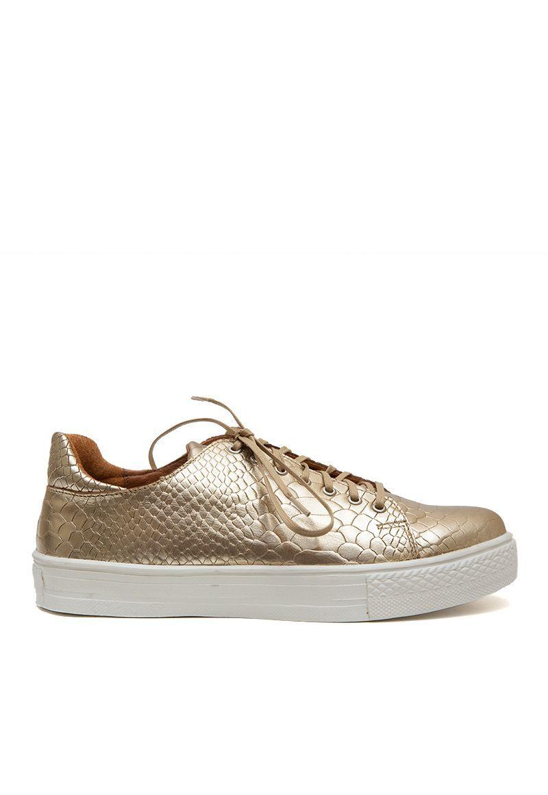Zapatilla De Cuero Hortensia C3 Oro Giani Dafirenze-0