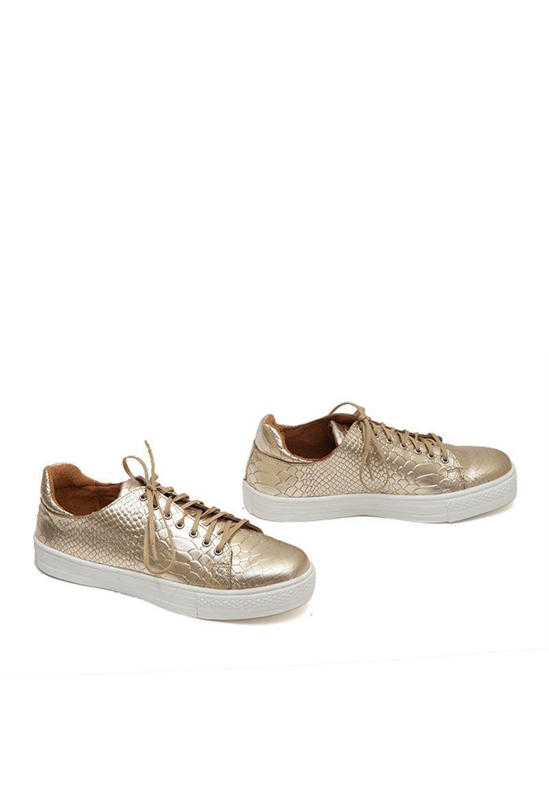 Zapatilla De Cuero Hortensia C3 Oro Giani Dafirenze-2