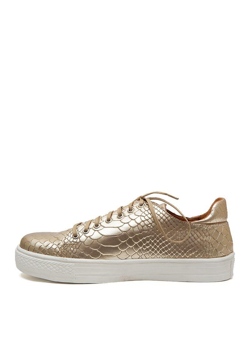 Zapatilla De Cuero Hortensia C3 Oro Giani Dafirenze-4
