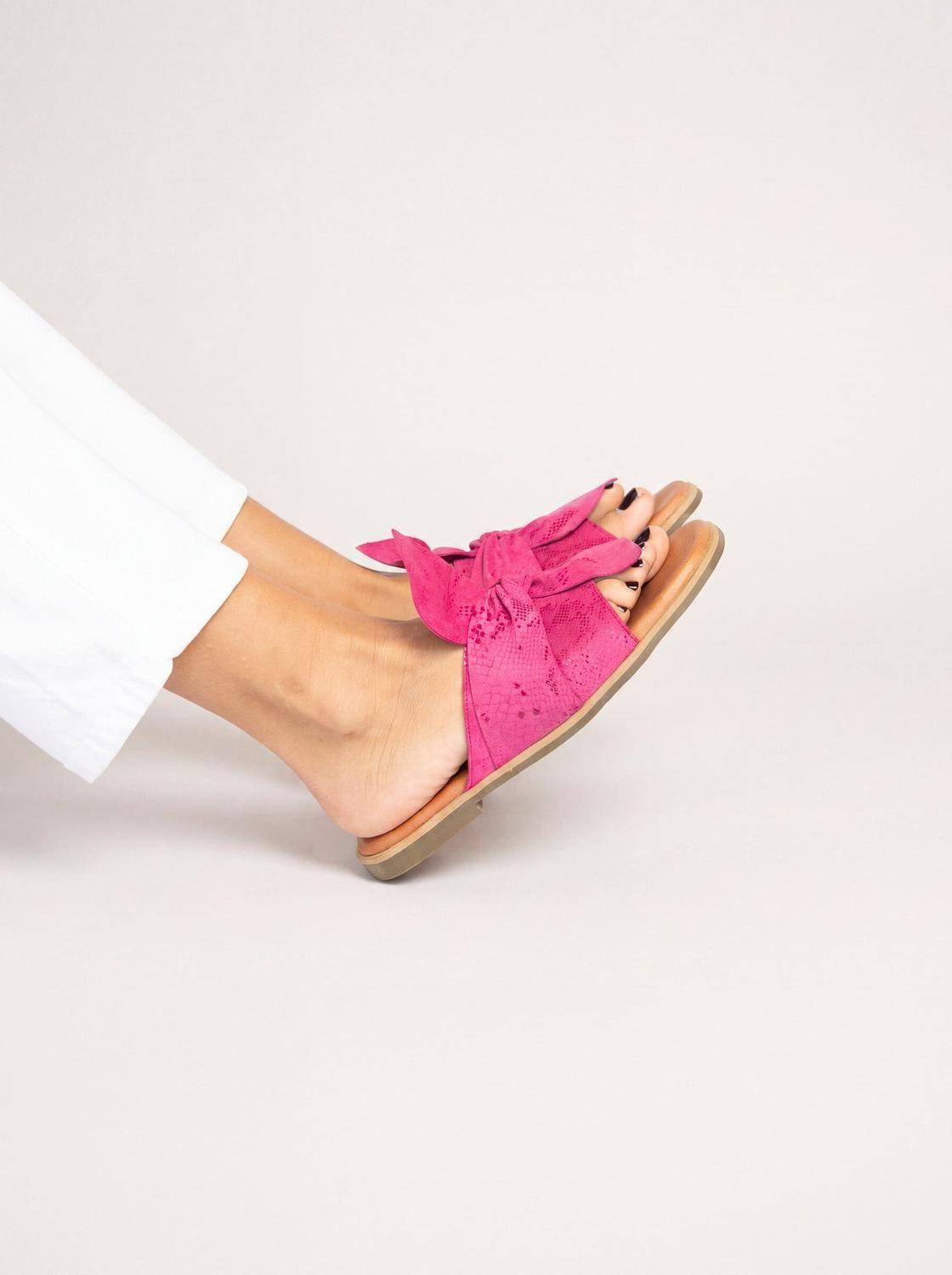 Sandalia Cuero Mujer  FioFio Fucsia-4