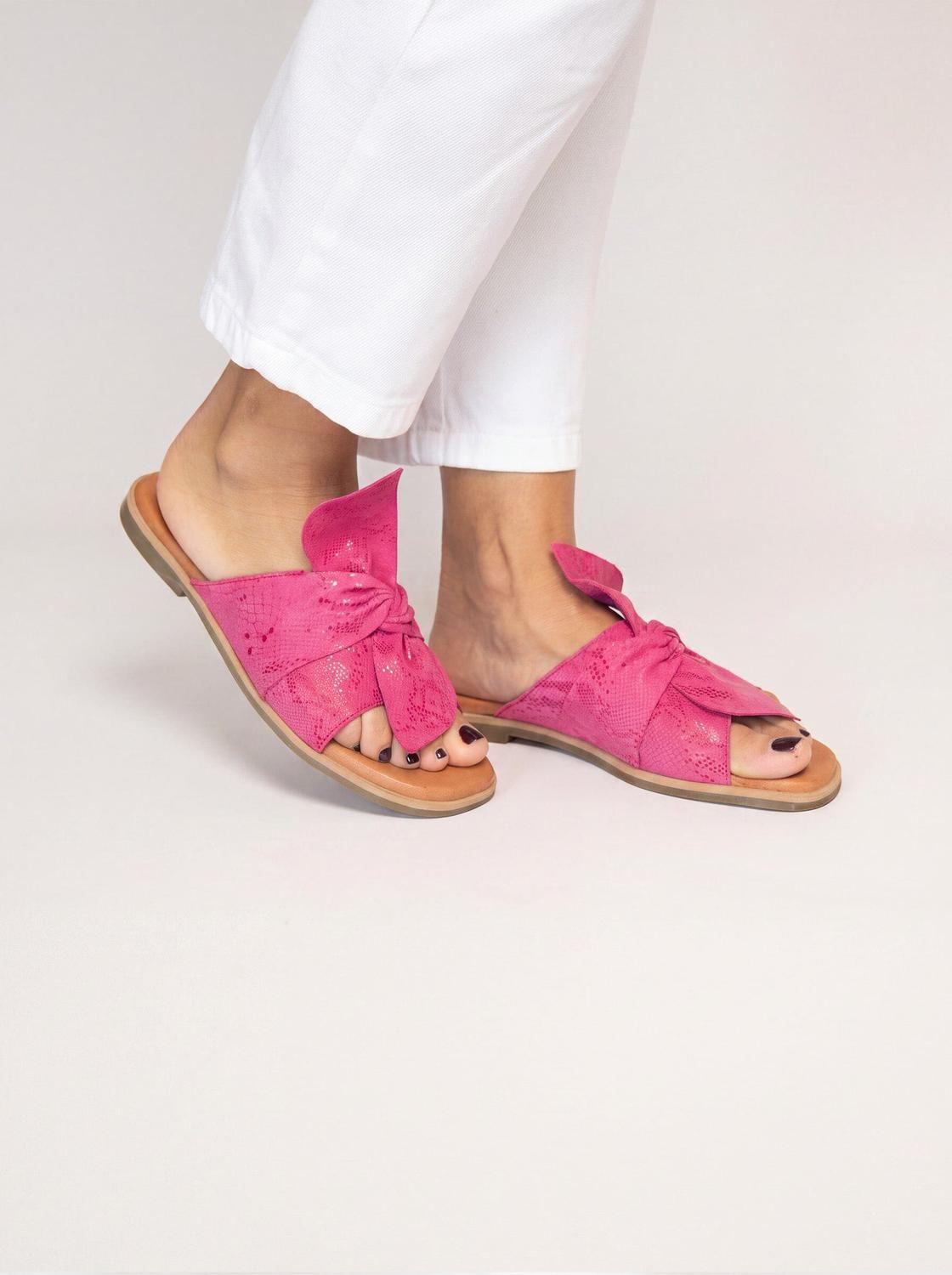 Sandalia Cuero Mujer  FioFio Fucsia-5