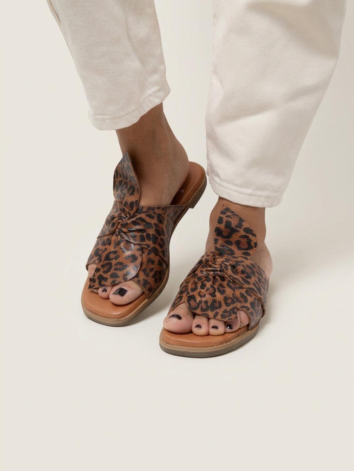 Sandalia Cuero Mujer  FioFio Leopardo-5