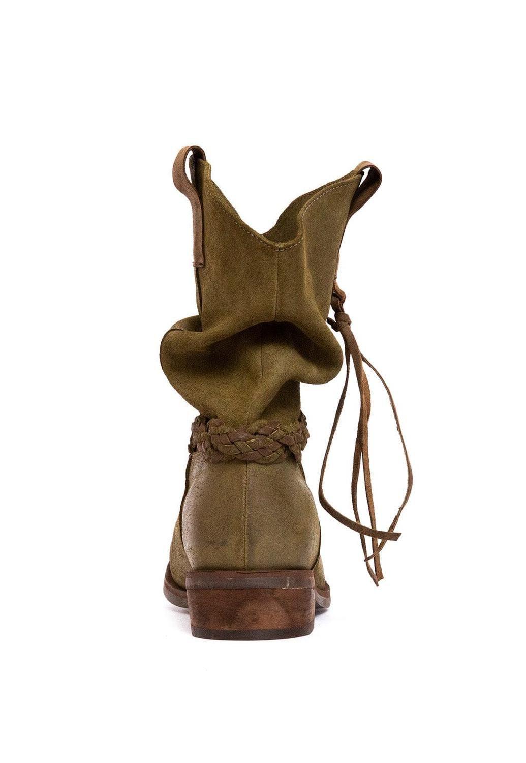 Bota Mujer De Cuero Camila Verde C3-4
