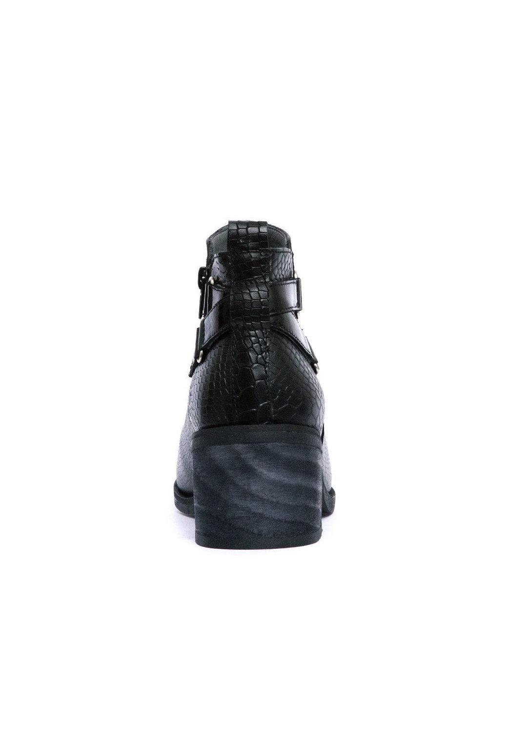 Botin Mujer De Cuero Olga Negro C4-4