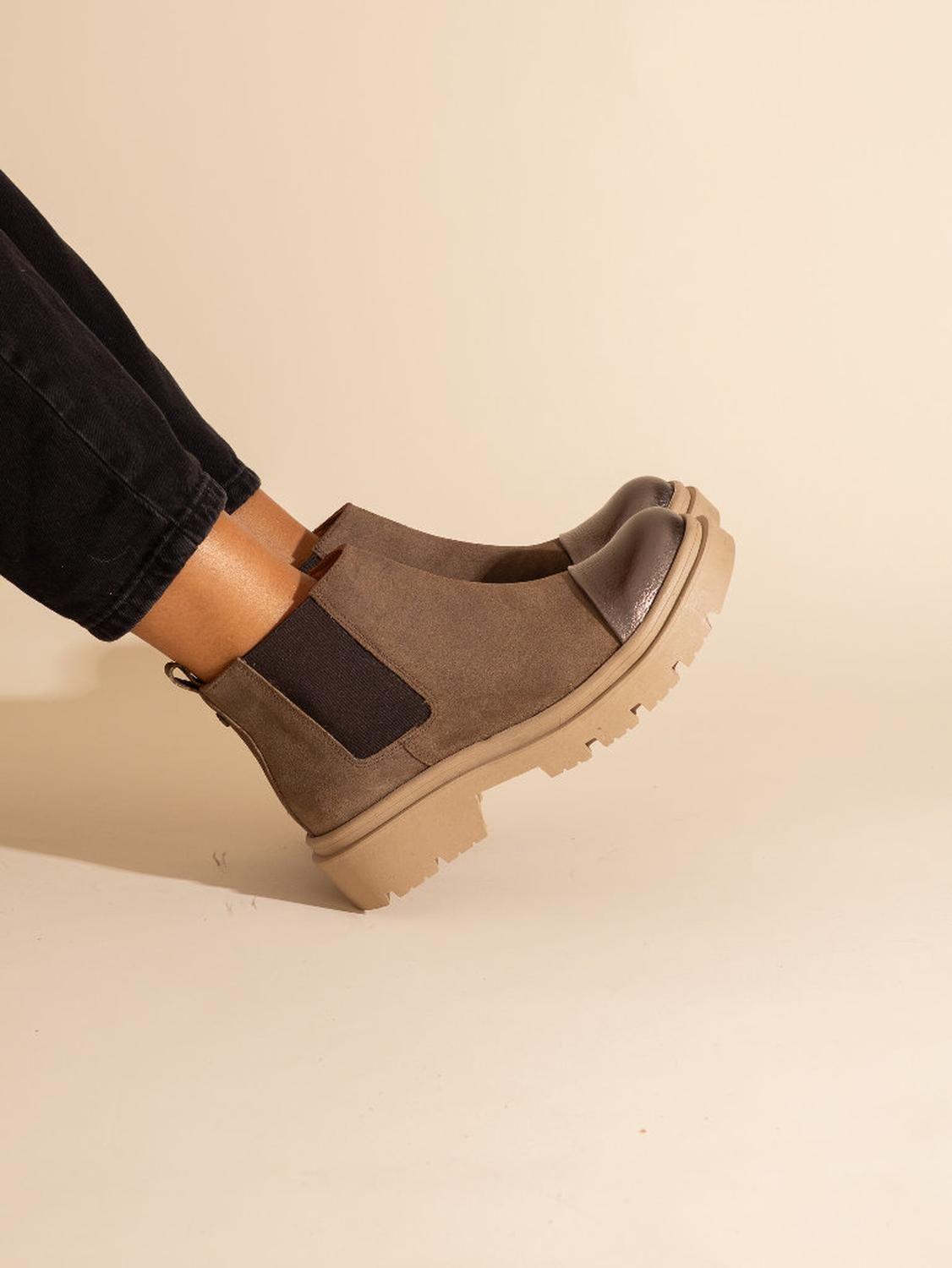 Botin Mujer / Celia Taupe Metalico-1