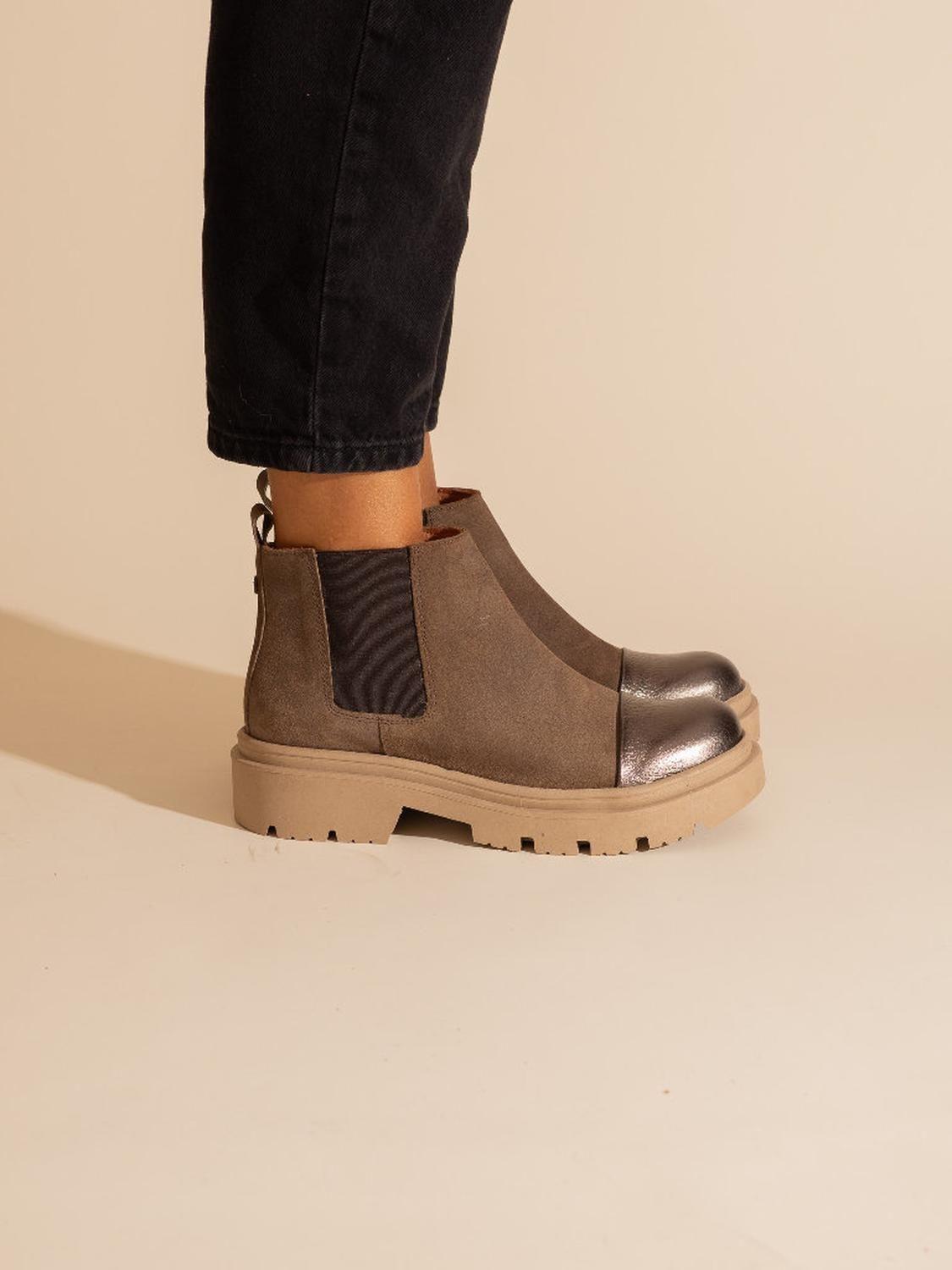 Botin Mujer / Celia Taupe Metalico-2
