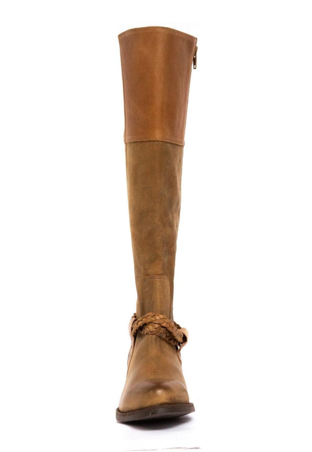 Bota Mujer De Cuero Betty Camel C2-2