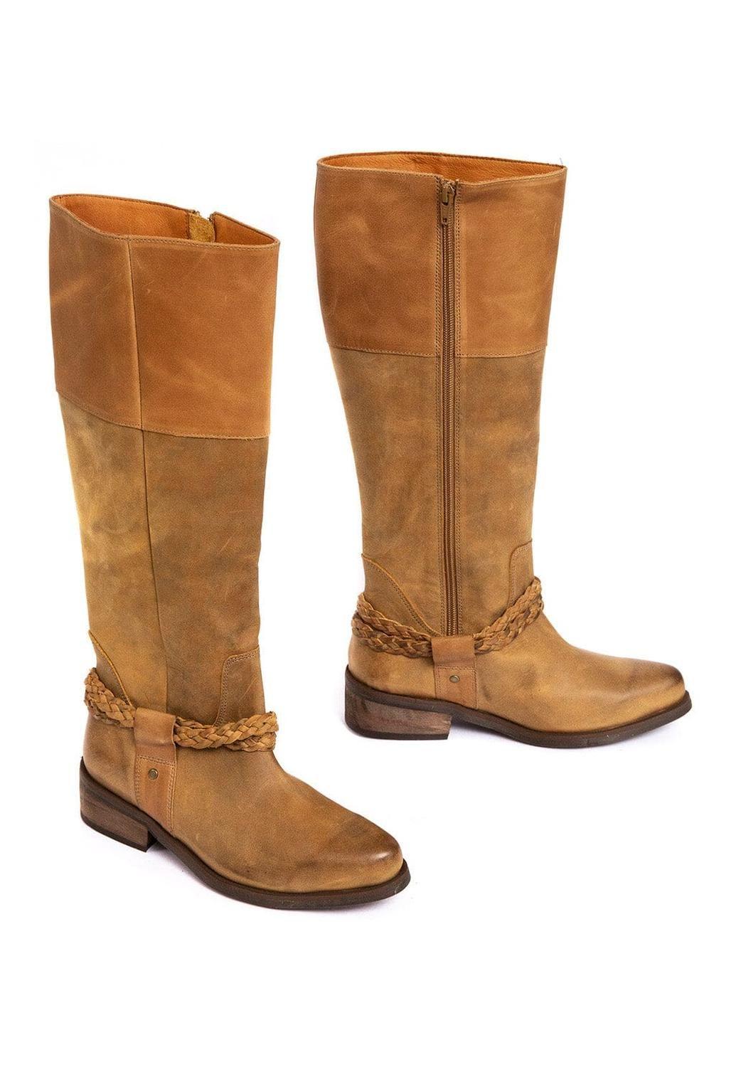 Bota Mujer De Cuero Betty Camel C2-5