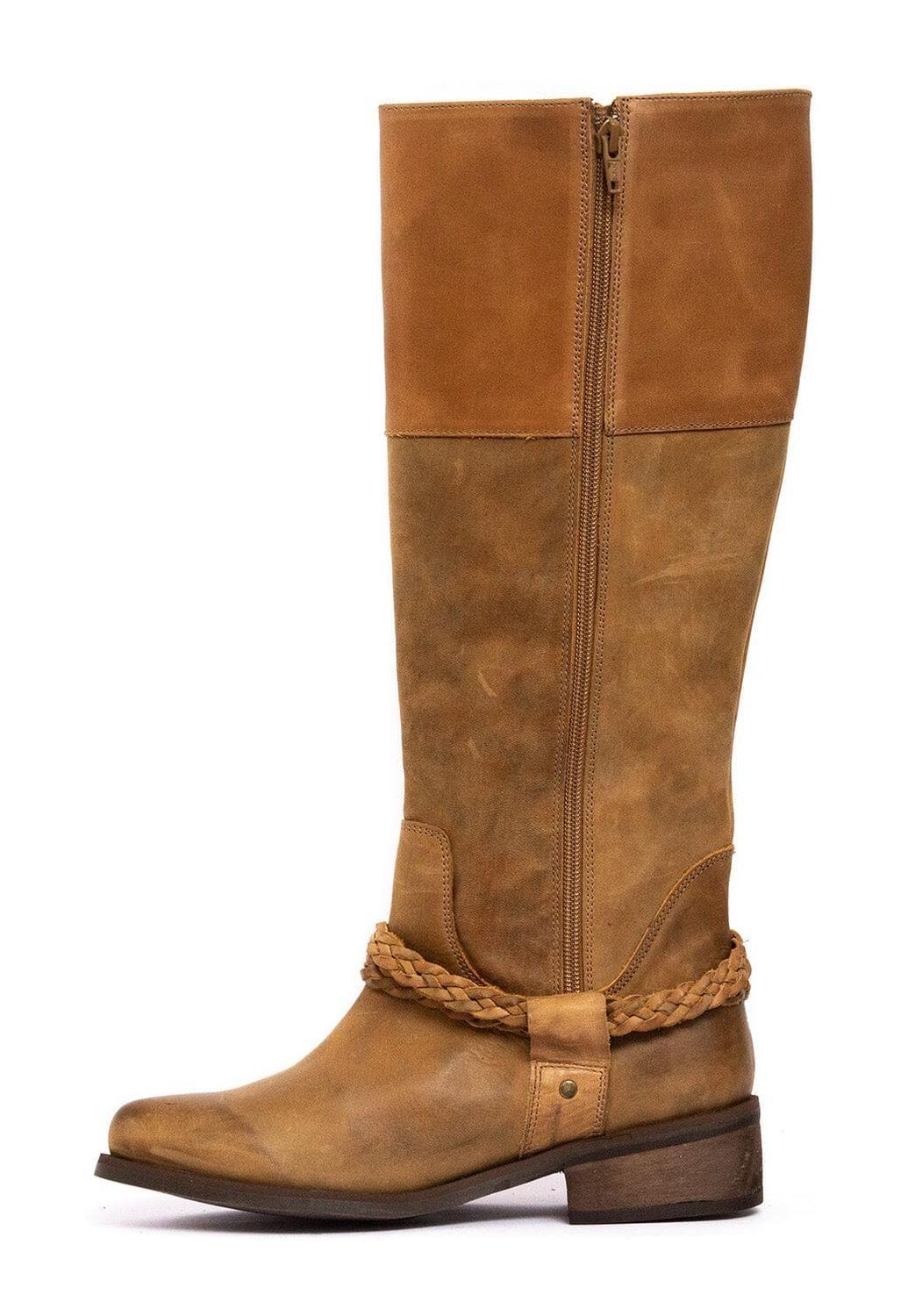 Bota Mujer De Cuero Betty Camel C2-3