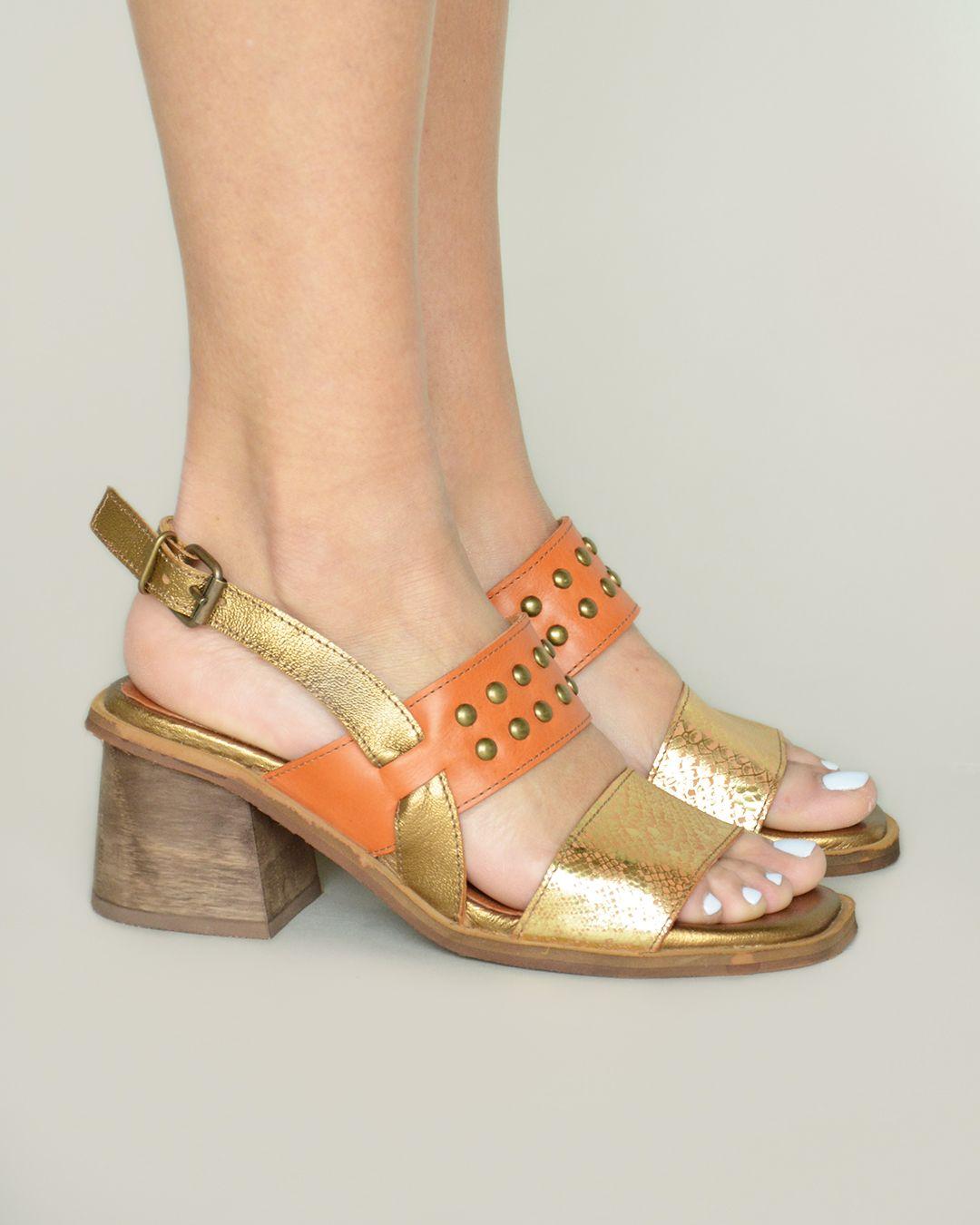 Sandalia De Cuero Pardalote C6 Dorado Giani Dafirenze-1