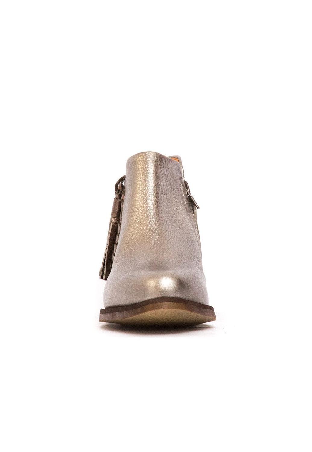 Botin Mujer De Cuero Virginia Metálico C3-3