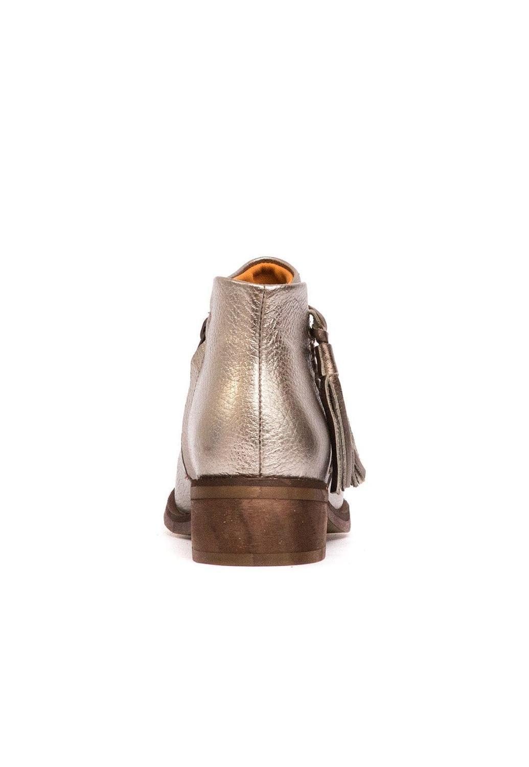 Botin Mujer De Cuero Virginia Metálico C3-5