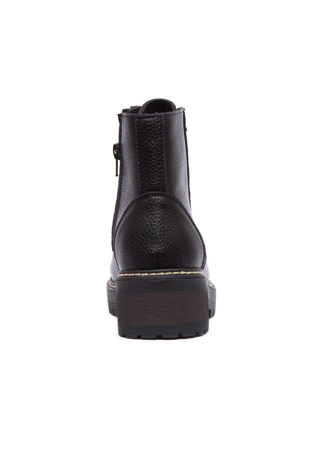 Botines Mujer De Cuero Tiuque Negro C21-4