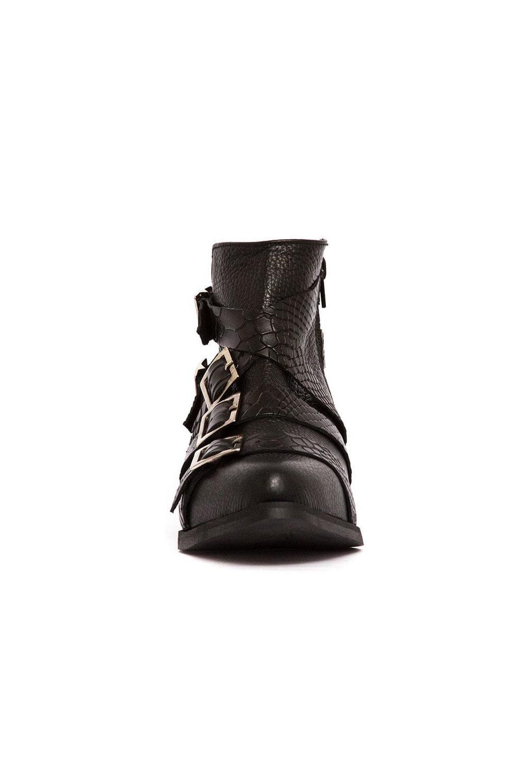 Botin Mujer De Cuero Zaha Negro C1-2