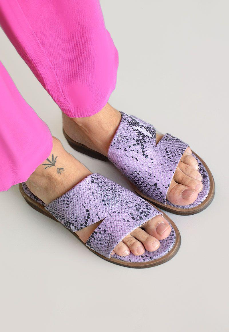 Sandalia De Cuero Lile C27 Morado Giani Dafirenze-1