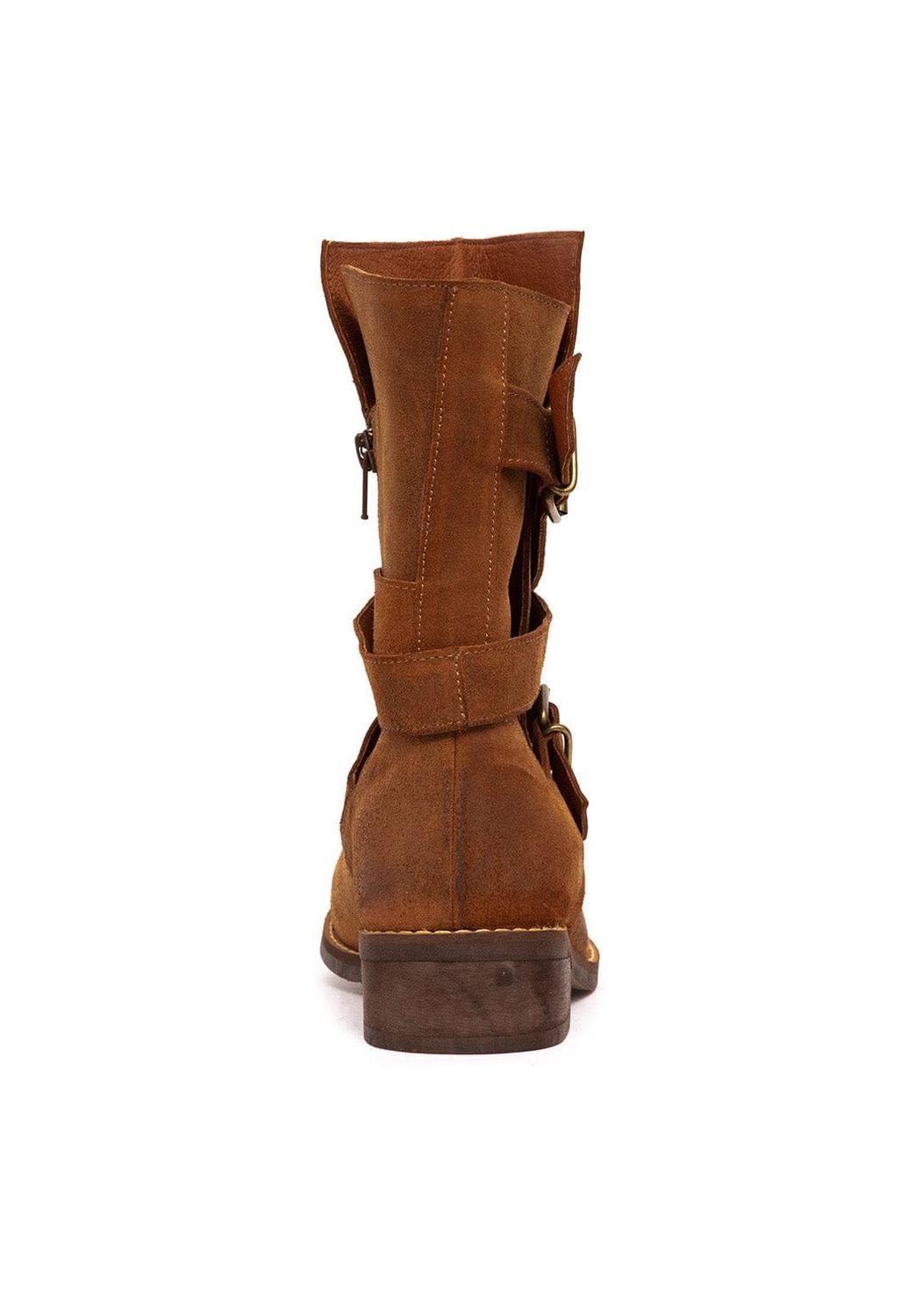 Bota Mujer De Cuero Paola Camel C5-2