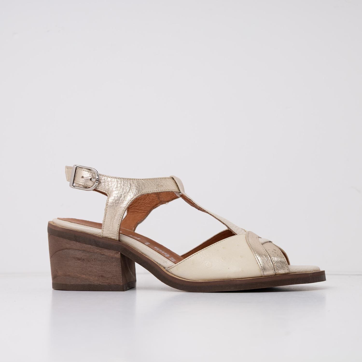 Sandalia Mujer Cuero  Parina Niquel-0