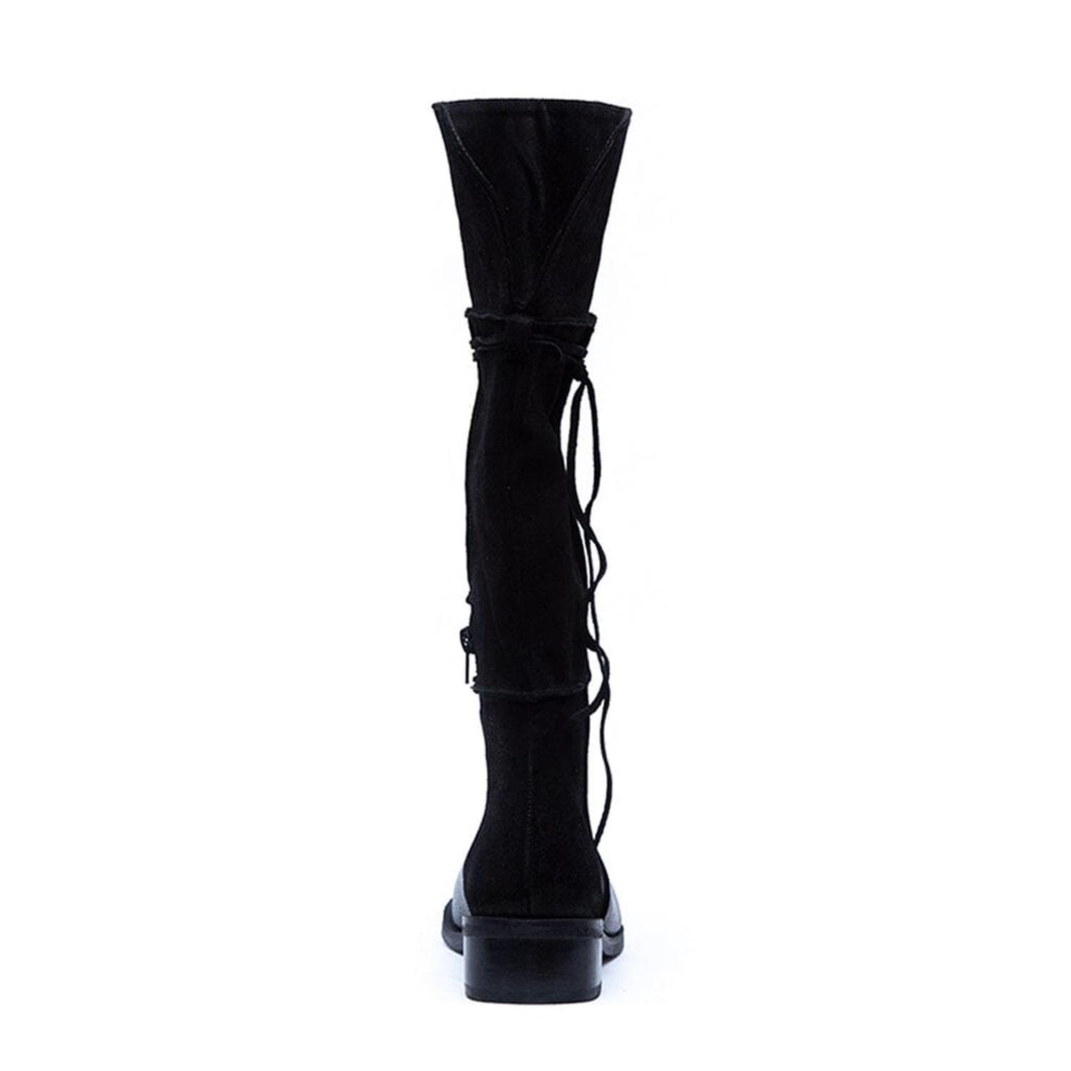 Bota Mujer De Cuero Jade Negro C1-4
