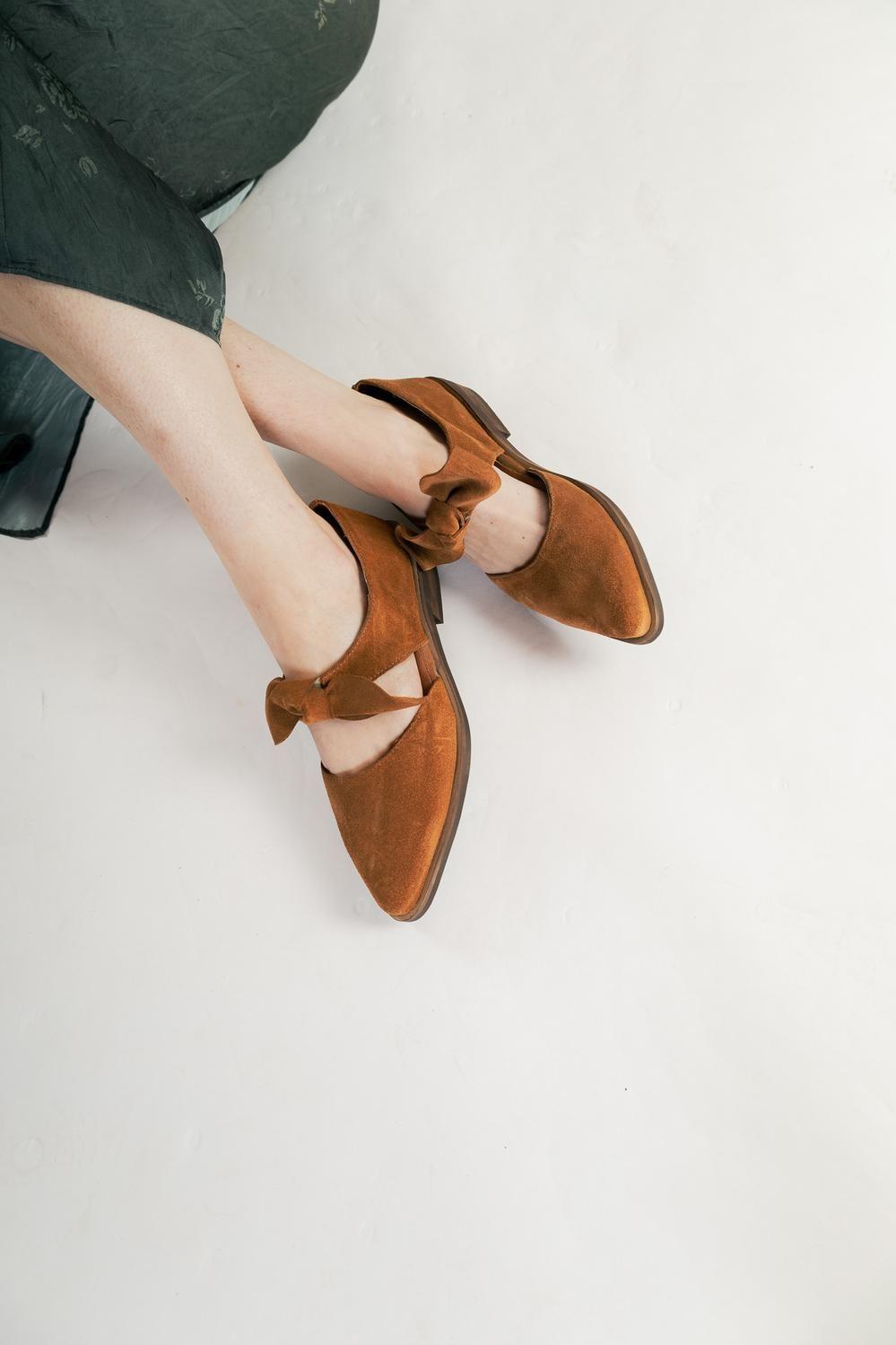 Zapato Cuero Mujer  Pixon Camel-3