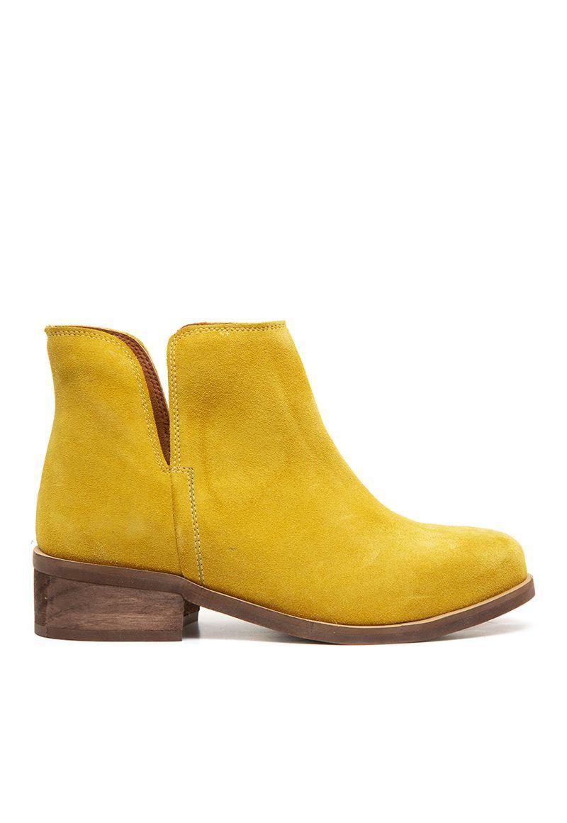Botin De Cuero Alerce C3 Mostaza Giani Dafirenze-0