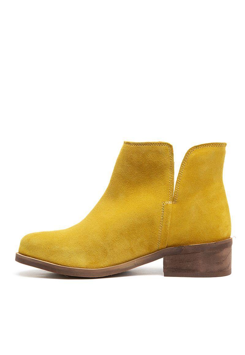 Botin De Cuero Alerce C3 Mostaza Giani Dafirenze-4
