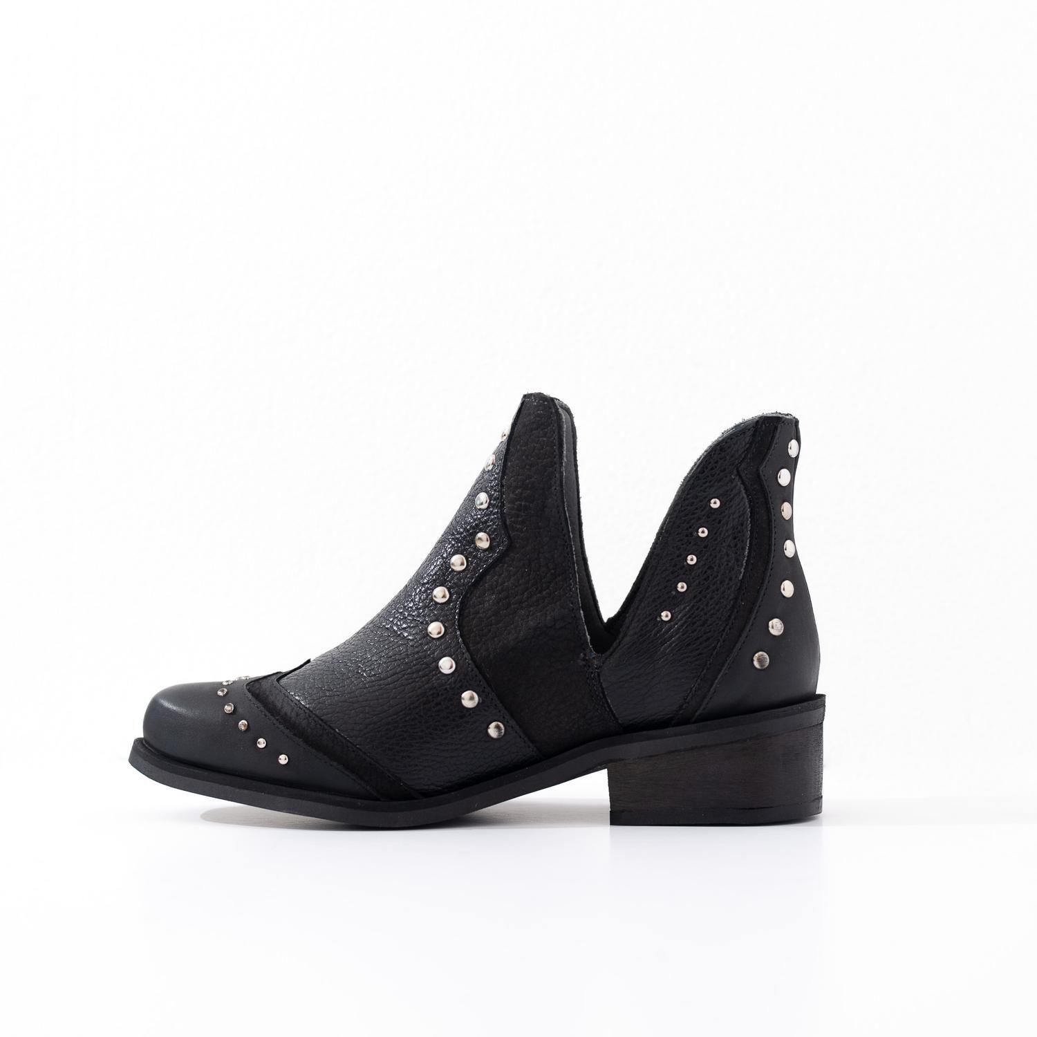 Botin Mujer  Cuero Mujer  Gallito Negro-2