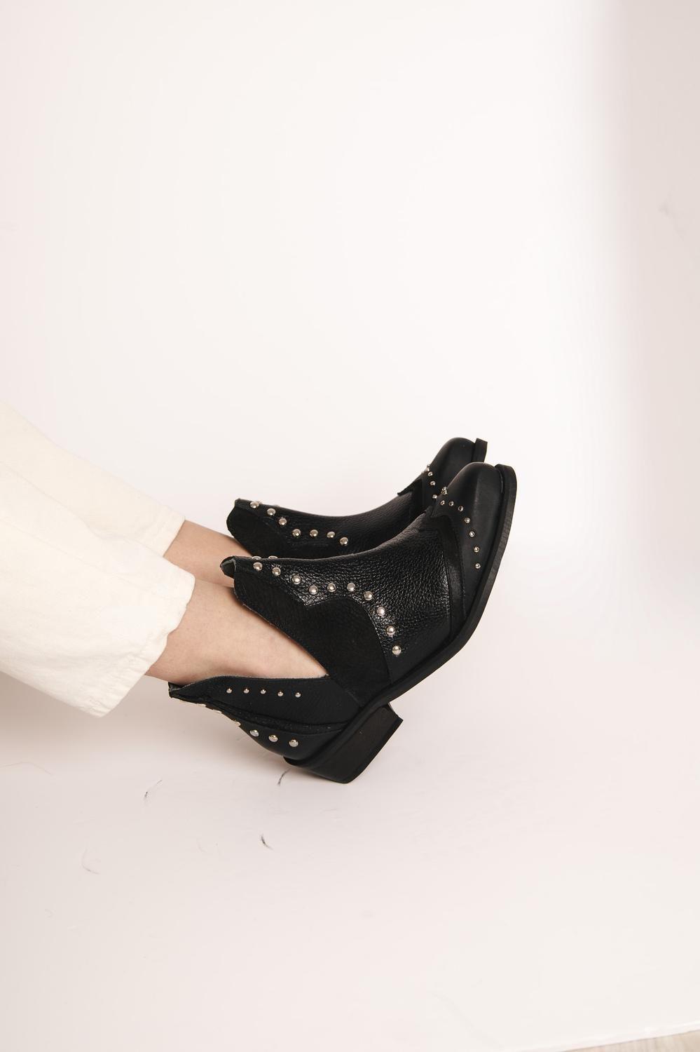 Botin Mujer  Cuero Mujer  Gallito Negro-3
