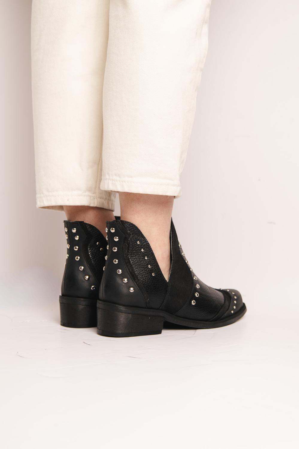 Botin Mujer  Cuero Mujer  Gallito Negro-5