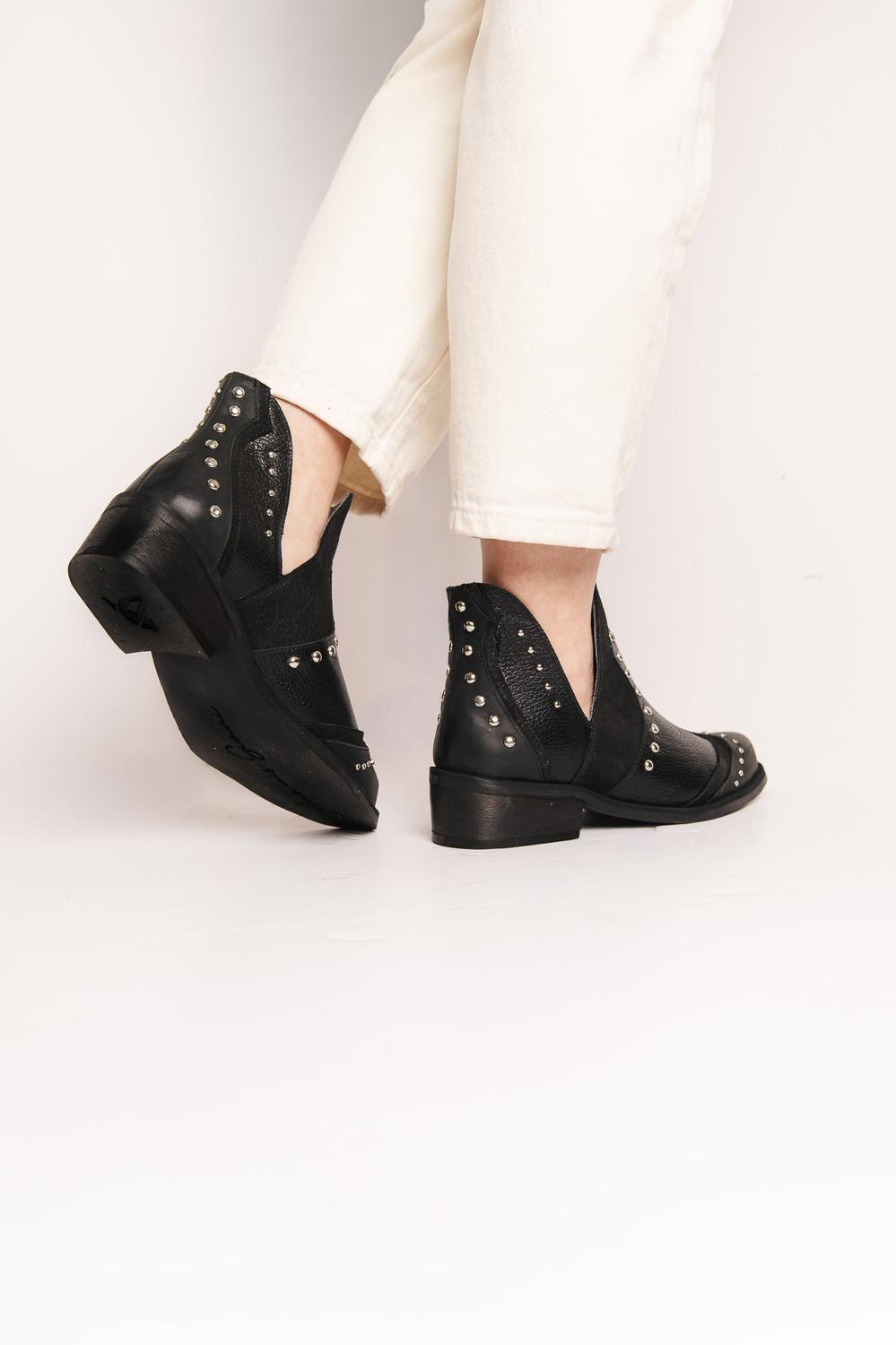 Botin Mujer  Cuero Mujer  Gallito Negro-6