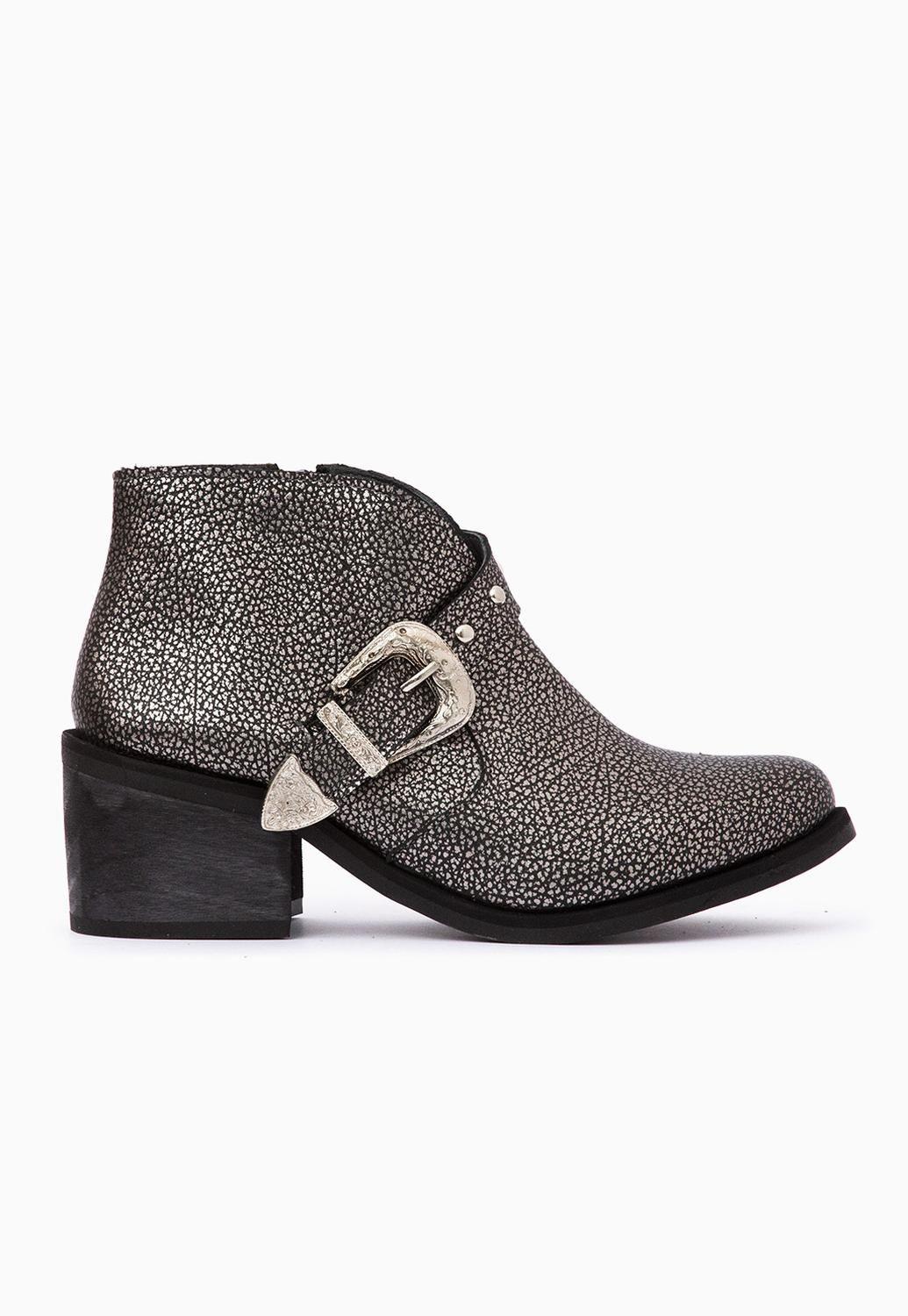 Botin Mujer / Berta Negro Metálico-0